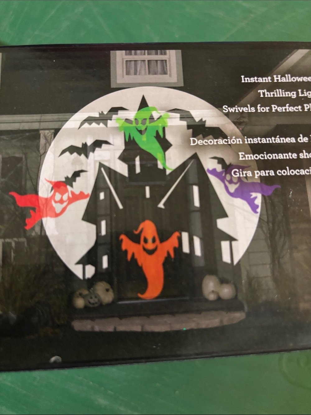 Halloween Decoration Light Show Whirl A Motion + Static Haunted House Bats Ghost